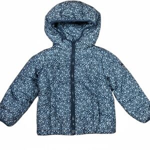 GAP Kids Blue Floral Puffer Jacket